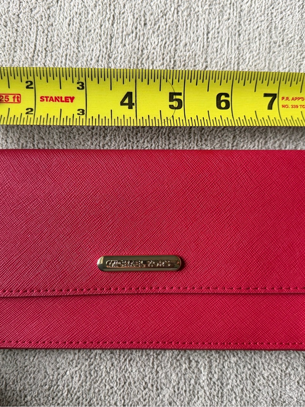 Michael Kors Red Leather Card Holder with Gold Logo
